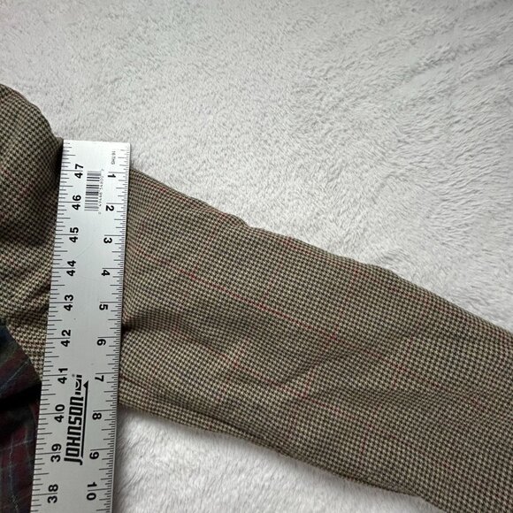 Vintage David Brooks Women’s Wool Blazer Jacket Red Tartan Houndstooth USA 12 - Picture 11 of 11